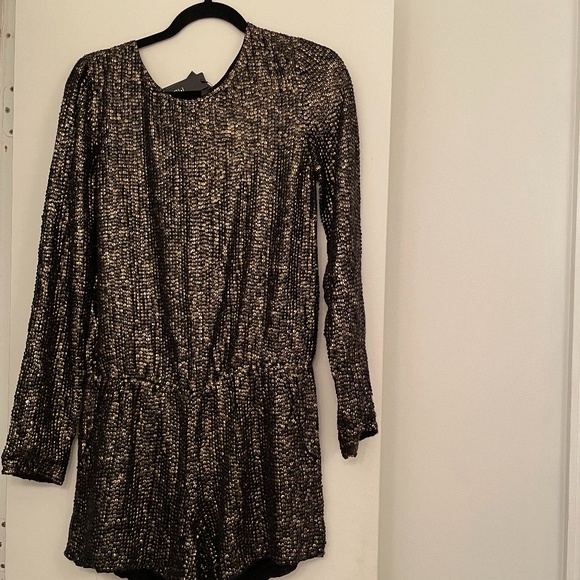 S Free People Metallic Romper New with Tags - Picture 4 of 10